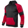 thumbnail image 2 of 2 Pcs Men Color Block Outfits, Autumn and Winter Long Sleeve Front Pocket Hoodie + Drawstring Trousers, 2 of 4