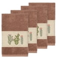 thumbnail image 2 of Authentic Hotel and Spa  Turkish Cotton Cactus Embroidered Latte Brown 4-piece Hand Towel Set, 2 of 3