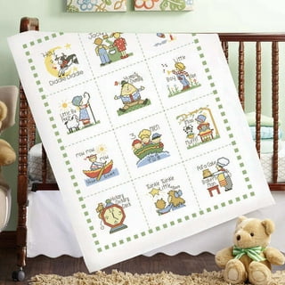 Raggedy Ann & Andy Baby Sleepy Time Crib Cover / Baby Quilt Cross Stitch Kit