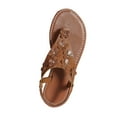 thumbnail image 2 of AXXD Brown Sandals for Women Summer Outdoors T-strap Flat Sandals Flower Decor Toe Post Thong Sandals, 2 of 9