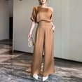 thumbnail image 2 of Women's One Shoulder Wide Leg Jumpsuit Elegant High Waist Dressy Evening Party Outfit, 2 of 7