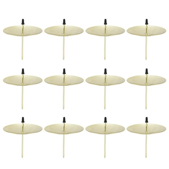 Plato para velas, plato para velas de 12 piezas, soporte de fijación para velas de hierro, diseño fácil de usar