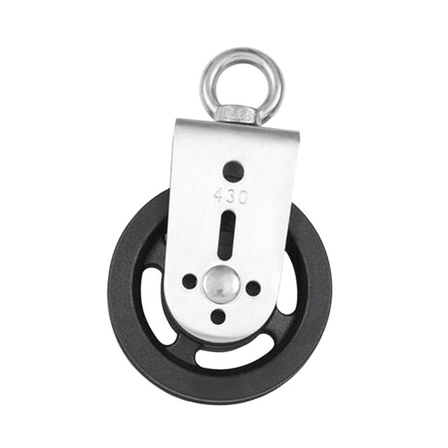 koolsoo Roulement Poulie Roue à Tirer vers le Bas Roue Robuste Portable Silencieux Systèmes de Poulie Levage Noir de 1 Trou