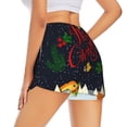 thumbnail image 2 of Uemuo Merry Christmas Elk Pattern Women's Athletic Shorts High Waisted Running Shorts with Liner Pockets Gym Elastic Workout Shorts-X-Large, 2 of 9