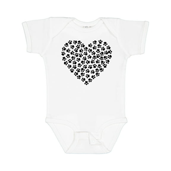 Inktastic Dog Paws, Puppy Paws, Animal Paws, Heart, Pet Boys or Girls Baby Bodysuit