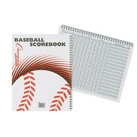 Champion Sports Baseball Softball Tee Ball Scorebook Stats Spiral Bound 25 (Best Baseball Stats Site)