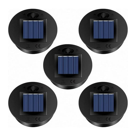 5 Pack Replacement Solar Light Parts(Top Size 2.76 inches, Bottom Size 2.36 inches),7 Lumens Warm White LED Waterproof