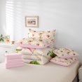 thumbnail image 6 of Manfei Cute Strawberry 7-Piece Bedding Comforter Set,Bow Tie Ribbon King Bedding Sets,Pink Green Red Bed Sheets For Girls Kids,Breathable Home Decor Reversible, 6 of 8