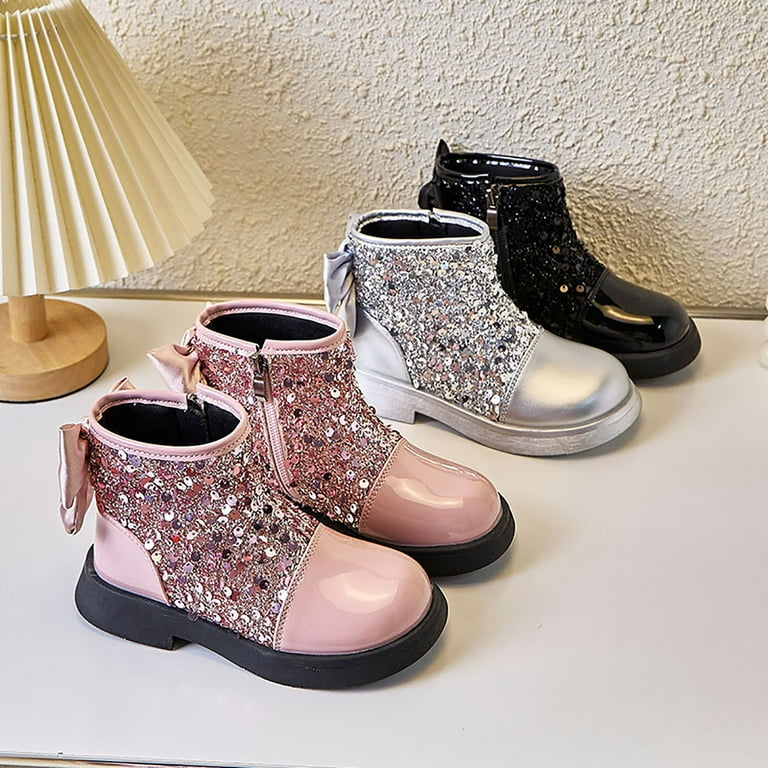 eileial Toddler Boots Toddler/Little Girls Warm Winter Sequin