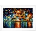 thumbnail image 2 of Art.com Night Harbour Art Print by Leonid Afremov, White Frame Wall Art, 29" x 21", 2 of 5