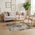 thumbnail image 3 of ODIKA Throw Tan Vintage Distressed Faded Boho Scroll Border Entryway Pet Friendly & Kids Safe Play for Playroom, Bedroom, Reading Nook, 3 of 7