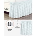 thumbnail image 3 of Aqua Spring Floral Wrap Around Bed Skirts for Queen Bed 18" Drop, Bed Skirt with Adjustable Elastic Belt Dust Ruffle Bed Valance for Bedroom Hotel Luxury Summer Botanical Watercolor Bed Frame Cover, 3 of 7