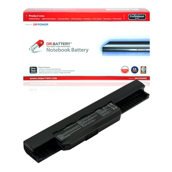 DR. BATTERY - Replacement for Asus X44 / X44H / X44L / X53 / X53E / X53S / X53X / X53Z / 07G016HG1875 / 07G016HK1875 / 07G016JD1875 / 07G016JE1875 / 90-N3V3B1000Y / 90R-N3VBA1000U / A31-K53
