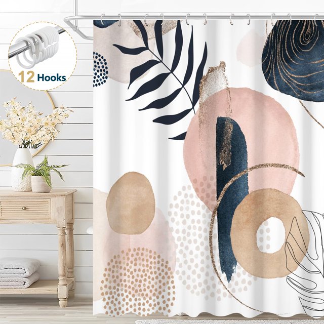 Cortina de Baño Dznils Boho Shower Geométrica Moderna Abstracta 72x72 Azul
