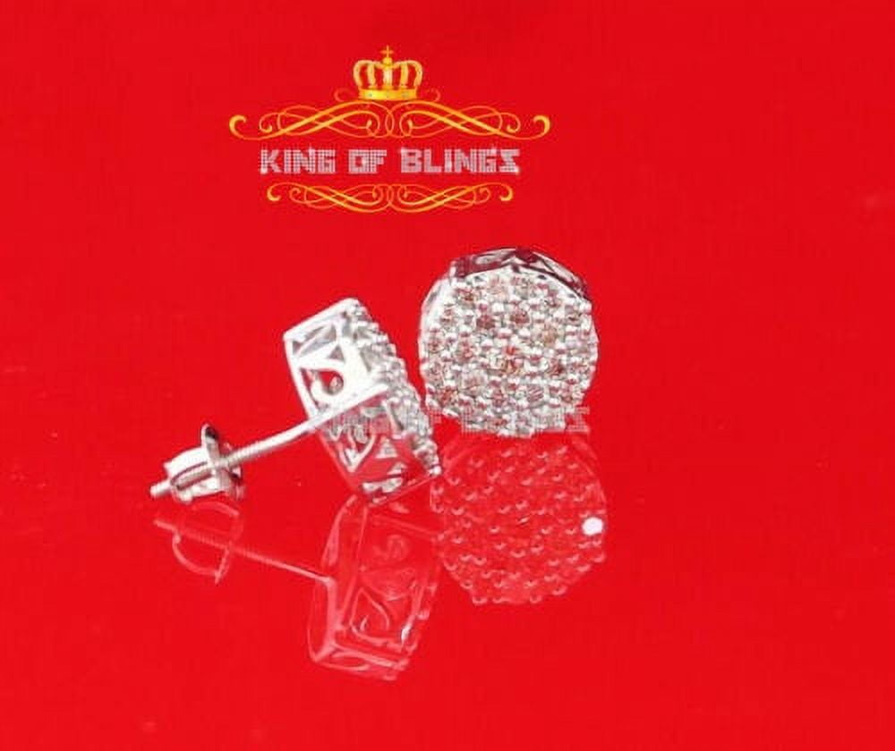 King of Bling's 10K Real White Gold with 1.00CT Real Diamond Men's/Women's Stud Earrings