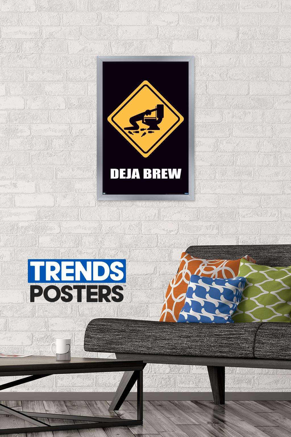 Deja Brew Wall Poster, 14.725" x 22.375", Framed
