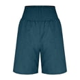 thumbnail image 3 of Nestiefly Linen Shorts for Womens Casual Summer High Waisted Wide Leg Lounge Beach Vacation Shorts with Pockets 2026 Spring Royal Blue 2XL, 3 of 8