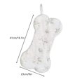 thumbnail image 3 of Snowy White Plush Pet Dog Christmas Stocking, Silver Snowflake Sequin Dog Christmas Stockings Large Bone Shape Faux Fur, Hanging Christmas Holiday Season Party Decor for Pets Dogs, 16in, 3 of 6