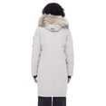 thumbnail image 4 of Women’s Navy Vegan Down Long Parka Jacket - Water Repellent, Windproof, Warm Insulated Winter Coat with Faux Fur Hood, 4 of 10