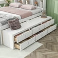 thumbnail image 4 of Full Bed with Bookcase Headboard, Under bed Storage Drawers and Bed End Storage Case, White, 4 of 9