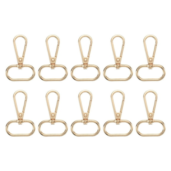 Uxcell 10 pack Swivel Clasps, 1" Oval Ring Lobster Clasp Claw Push Gate Snap Hook, Gold