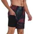 thumbnail image 2 of Fotbe Red Moon Shark Sailboat Traje de Baño para Hombre – Shorts de Natación de Secado Rápido con Forro y Bolsillos-Large, 2 of 6