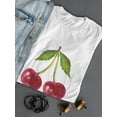thumbnail image 3 of Cute Watercolor Cherry  T-Shirt Women -Image by Shutterstock, Female XX-Large, 3 of 4