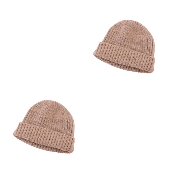Jumpingount Gorros de invierno de punto cálido Beanie Skull lana lindo sombrero elástico a prueba de viento accesorios deportivos para hombres esquí rosa 2piezas Jumpingount CBP266928