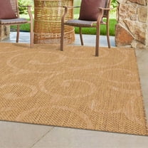 Unique Loom Outdoor Botanical Collection Area Rug - Vine (6' 1" Square Brown/Beige)