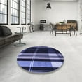 thumbnail image 4 of Ahgly Company Machine Washable Indoor Round Transitional Medium Slate Blue Area Rugs, 4' Round, 4 of 7