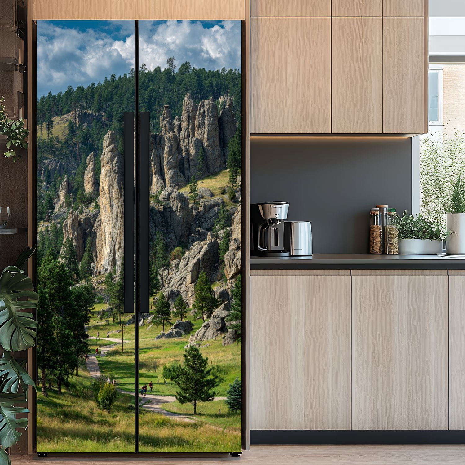 Self Adhesive Vinyl Refrigerator Wrap Set flatirons boulder colorado among boulderss pictures Door Mural Removable Fridge Sticker Peel and Stick&nbsp;Full Door Cover Decal Kitchen Bar Decor