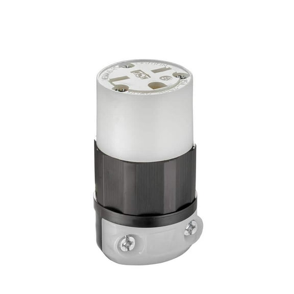 Leviton 15A - 250V NEMA 6-15R Straight Blade Connector | Black and White 5669-CS