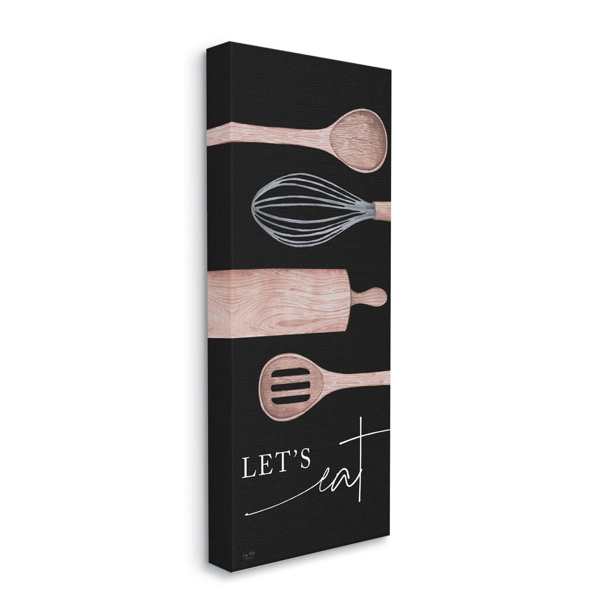 Stupell Industries Let's Eat Varied Kitchen Cooking Utensil Phrase Graphic Art Gallery Wrapped Canvas Print Wall Art, Design by Lux + Me Designs