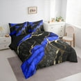 thumbnail image 3 of Homewish Mystic Blue Marbling Bedding Comforter Set 7 Pieces for Women, Art Abstract Marble Full Bedding Set, Watercolor Reversible Fitted Sheet Flat Sheet, Ultra Soft Bedroom Decor, 3 of 7