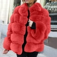 thumbnail image 2 of Babysbule Winter Coats for Women Women Plus Size Winter Warm Loose Stand Collar Hair Plush Jacket Coat, 2 of 6