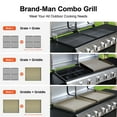 thumbnail image 5 of Brand-Man Griddle Grill Combo 6-Burner, 2 in 1 Versatile Propane Gas Grill and Griddle with Stainless Steel Lids, BBQ Combo for Outdoor Kitchen & Barbecue Cooking, 5 of 9