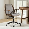 thumbnail image 3 of Ergonomic Adjustable Swivel Office Chair with Solid Wood Backrest and Premium Comfort Tan Cushion for Home Workplace, 3 of 8