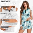 thumbnail image 5 of Yuyamidu Sea Turtle Womens Golf Dress Half Zipper Workout Dress with Pocket Separate Shorts Workout Athletic Dresses Size S Slim Fit Summer Outfits, 5 of 7