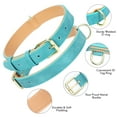 thumbnail image 3 of Jumpress Leather Dog Collar for Small Dogs, Heavy Duty Soft Padded Small Dog Collar (Teal, XS), 3 of 8