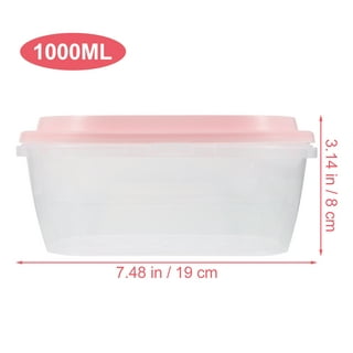 FEOOWV Pack of 2 Ice Cream Plastic Containers with lids, 1.5 QT Ice Cream  Containers, Reusable, with Non-slip Base (Pink)