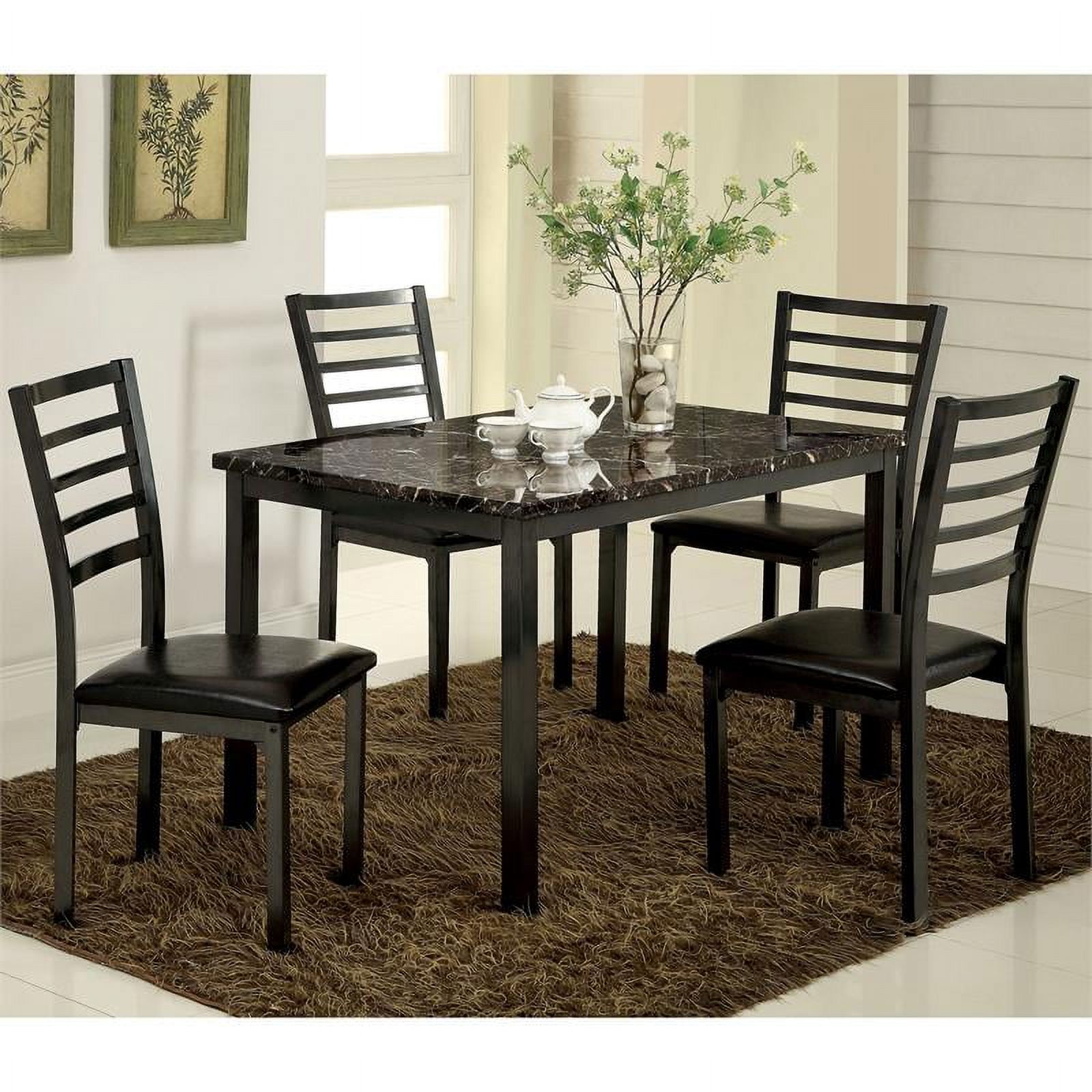 Furniture of America Maxson Transitional Metal 48-Inch Dining Table in Black - image 7 of 10