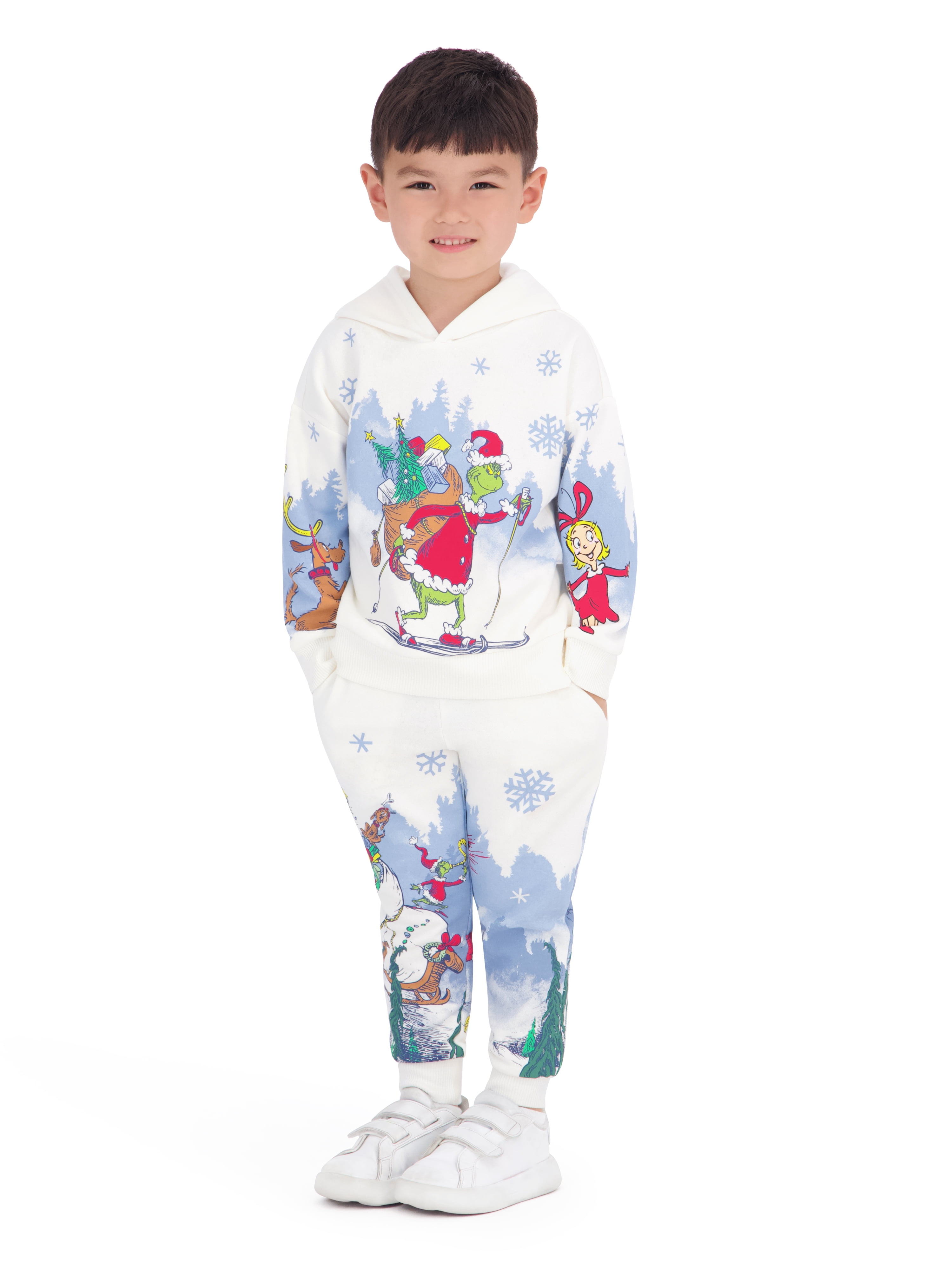 Dr. Seuss The Grinch Toddler Boy Ivory Hoodie and Jogger Set, Sizes 12M-5T