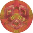 thumbnail image 1 of Ahgly Company Indoor Round Patterned Papaya Orange Area Rugs, 4' Round, 1 of 1