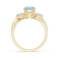 thumbnail image 2 of ANGARA Natural 1.12 ct Aquamarine and Diamond Twisted Vine Engagement Ring in 14K Yellow Gold for Women (Size-7mm) | March Birthstone, Anniversary, Jewelry Gift for Women | Natural Aquamarine Ring, 2 of 11