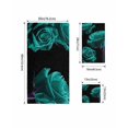 thumbnail image 4 of Teal Blue Rose Towel Set of 3, Soft Microfiber Bath Towels, Hand Towel, Washcloths, Vintage Abstract Garden Flower Floral Black Quick-Dry Absorbent Towels for Bathroom Kitchen Hotel Beach Gym Spa, 4 of 7