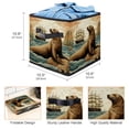 thumbnail image 3 of Sea Lion Foldable Storage Baskets with Handle, 10.8"x10.5"x10.6" Cube Organizer - Large Capacity Storage Bin Cubes, 3 of 6