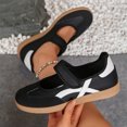 thumbnail image 3 of HEWUQI Women's Retro Slip on Shoes Round Toe Lightweight Non Slip Color Blocking Mary Jane Comfortable Casual Walking Tennis Flat Sneakers Black Size 8.5, 3 of 5