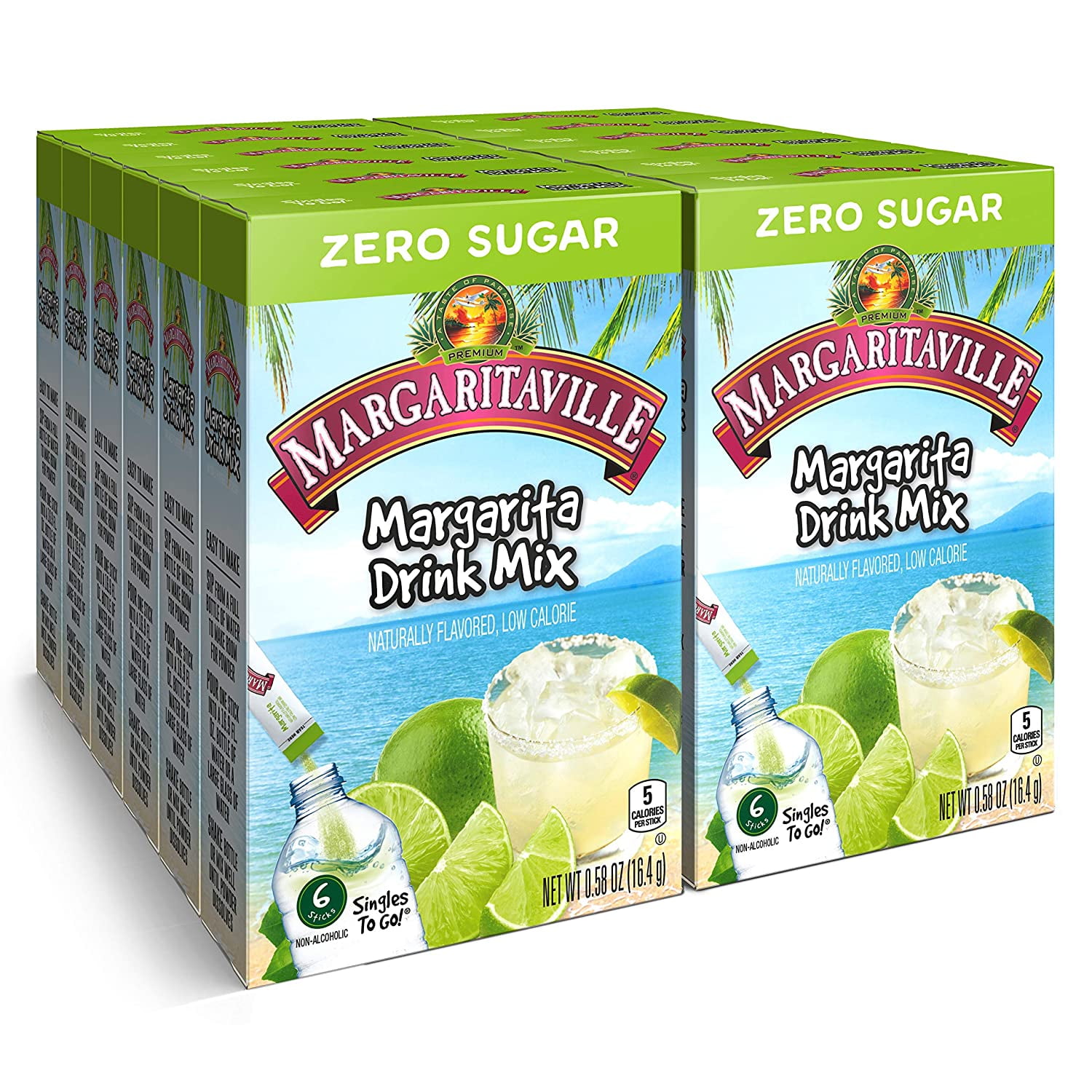 Margaritaville Margarita Singles To Go Drink Mix, 0.58 oz, 6 CT (Pack