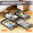 thumbnail image 7 of Underbed Storage Containers with Wheels, Under Bed Storage Bins With Lids, Large Capacity Metal Clothes Organizer for Bedroom, Storage Box for Clothing Shoes Blankets, Gray, 7 of 7