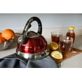Mainstays 3 Liter Whistling Tea Kettle, Stainless Steel, Red